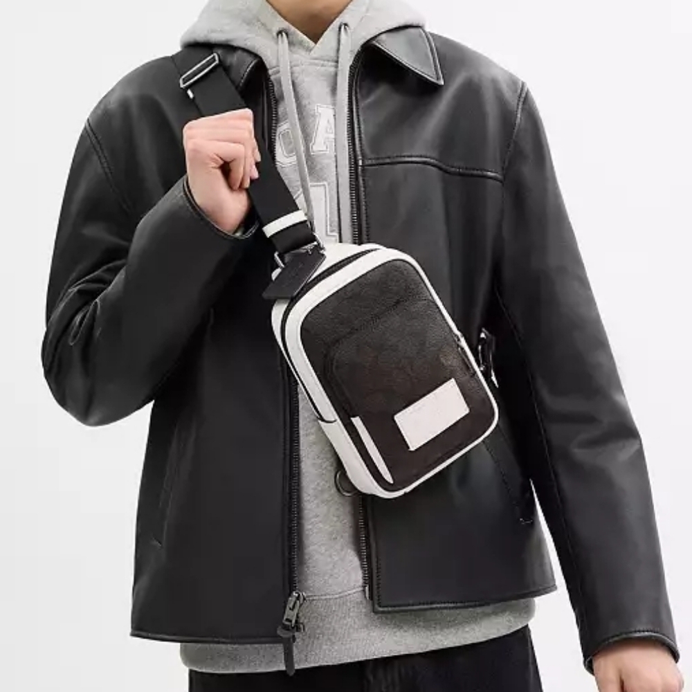 Coach CY912 Walnut/Chalk Racer Sling Pack - Picture 2 of 7